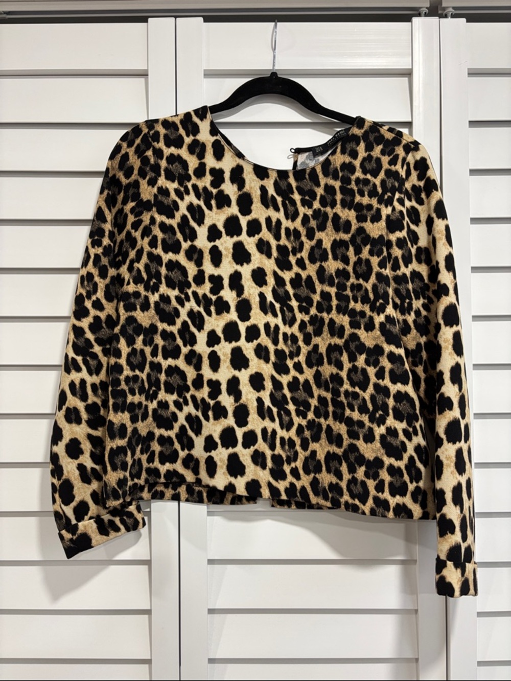 Zara Leopard Print Long Sleeve Women's Top